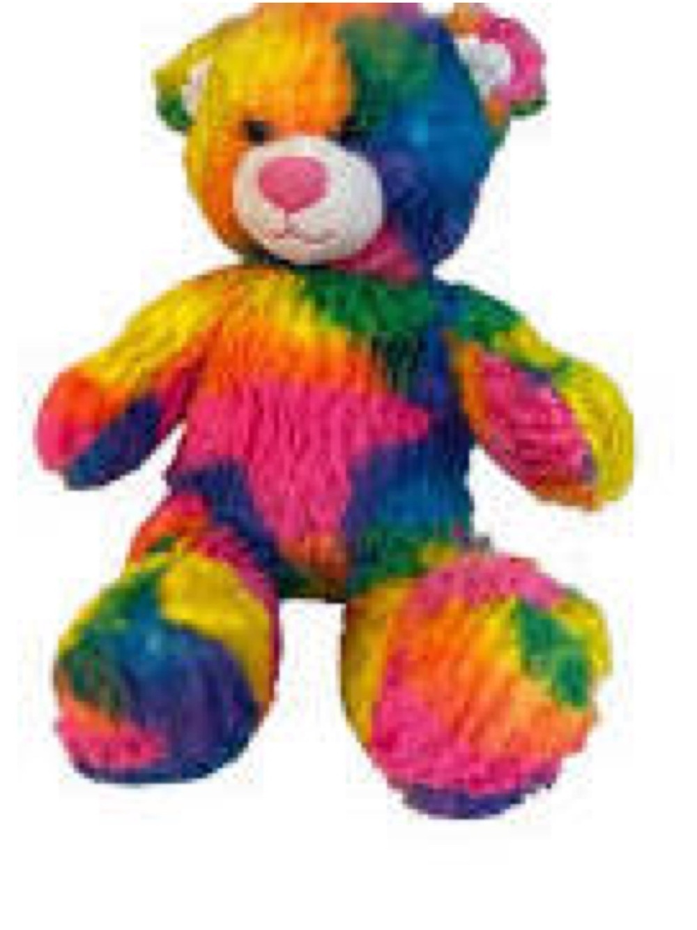 Build A Bear Tropicolor Rainbow Swirl Tie-Dye Plush Teddy Bear Retired 16” Toy